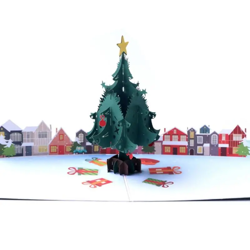  Christmas Tree 3D Pop Up Greeting Cards Wedding Birthday Holiday Postcard Invitations With Envelope - 4.00036E+12