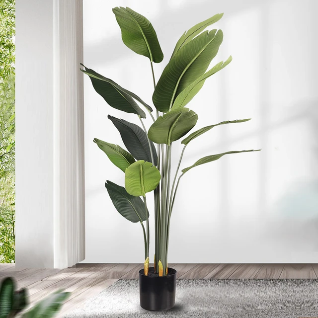 Plante Verte Artificielle, Bananier Tropical En Plastique, Grande