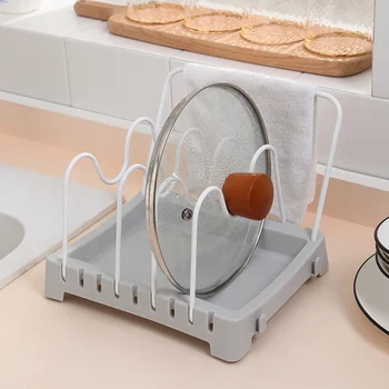 

Pot Lid Holder Lid Organizer Pot Lid Pan Rack Multifunctional Kitchen Cookware Chopping Board Organizer Storage Rack JS2