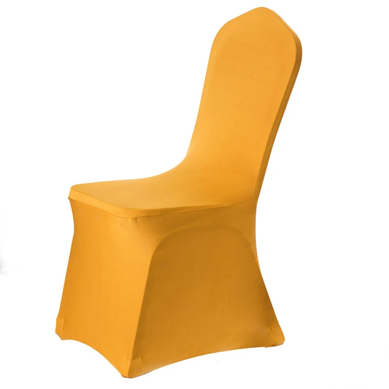 Golden Yellow 1 шт стрейч утолщенный спандекс чехлы на стулья для свадьбы Вечерние Банкетный стул для отеля чехол для дома de chaise mariage Прямая поставка - Цвет: Golden Yellow
