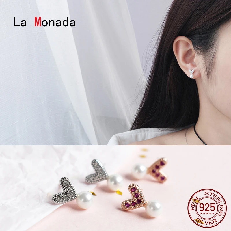 Женские серебряные серьги-гвоздики La Monada изящные серьги из серебра 925 пробы в