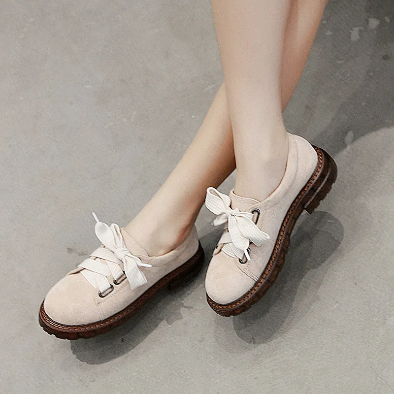 

2019 Autumn And Winter INS England Chunky-Heel Small Leather Shoes Japanese-style New Style Harajuku-Style Student Versatile rou
