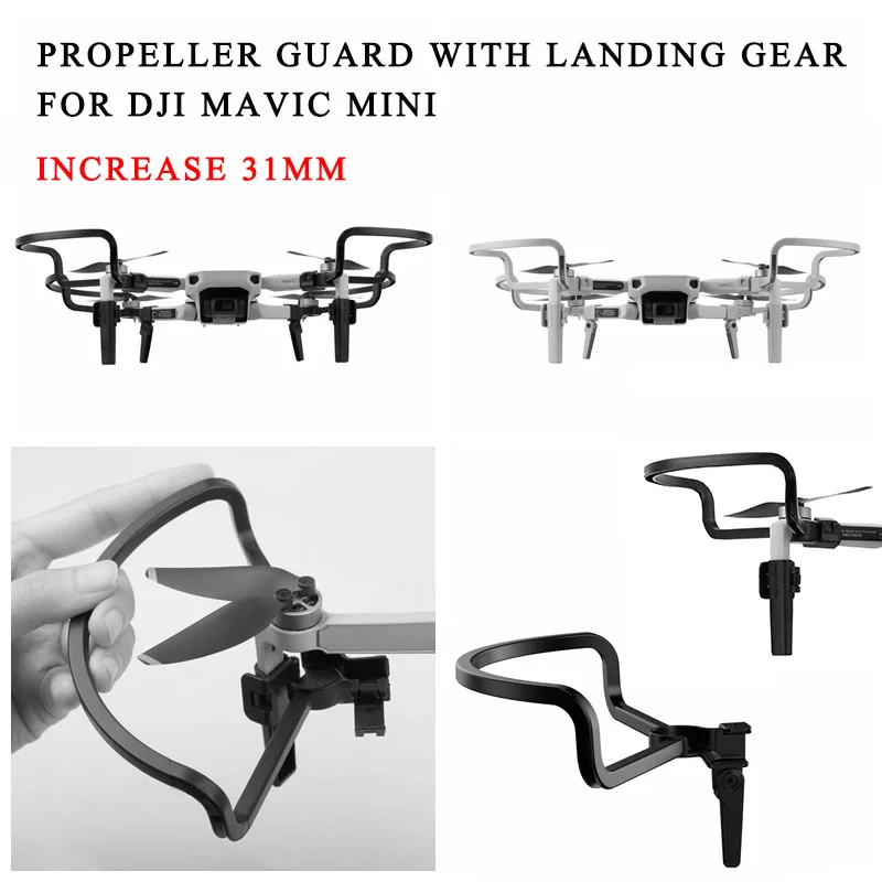 Mega Discount HKD Foldable Propeller Guards with Landing Gear for DJI Mavic Mini Safe Landing and Flying Quick Release Propeller Drone Accessories 