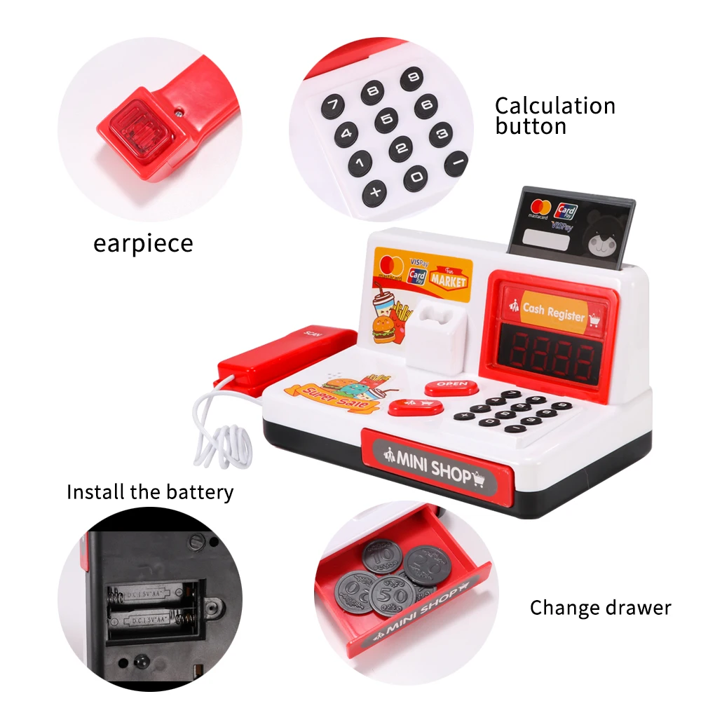 Counter Machine Toy Children Cashier Cash Register Toy Supermarket