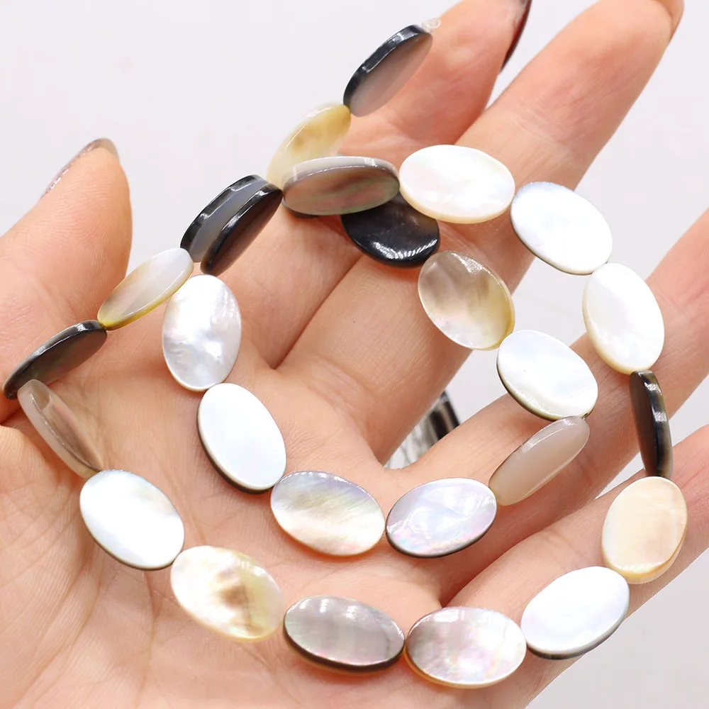 3PCS Wholesale Oval Natural Freshwater Black Shell Beads Crafts Making DIY Necklace Bracelet Jewelry Gift Mother-of-Pearl Shells