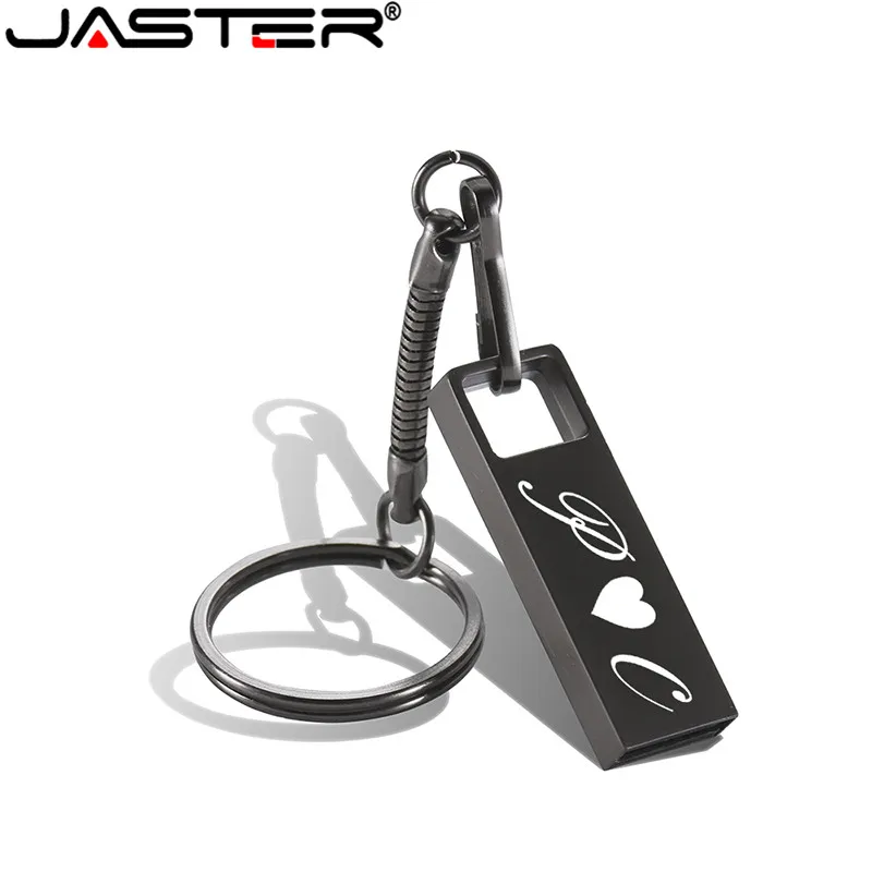 Jaster Nuovo Portachiavi Mini Metallo Nero Usb Flash Drive 4Gb 8Gb 16Gb 32Gb 64Gb Capacità Reale Flash Disk 2.0 Logo Personalizzato All'Ingrosso