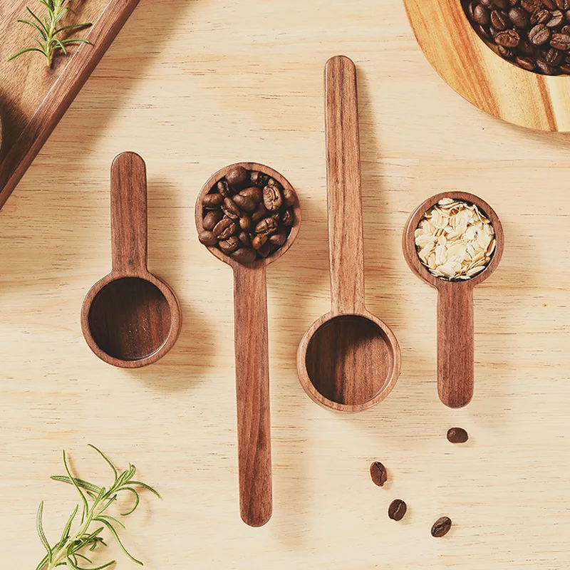 2 Cucchiai Dosatori In Legno Di Noce Per Caffè – Misurini Da 8g E 10g – Accessori Cucina Eco-friendly - 3
