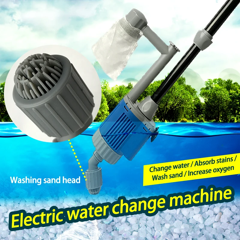 

110V/220V Electric Aquarium Fish Tank Water Change Pump Aquarium Cleaning Tool Water Changer Gravel Cleaner Siphon Filter Pump