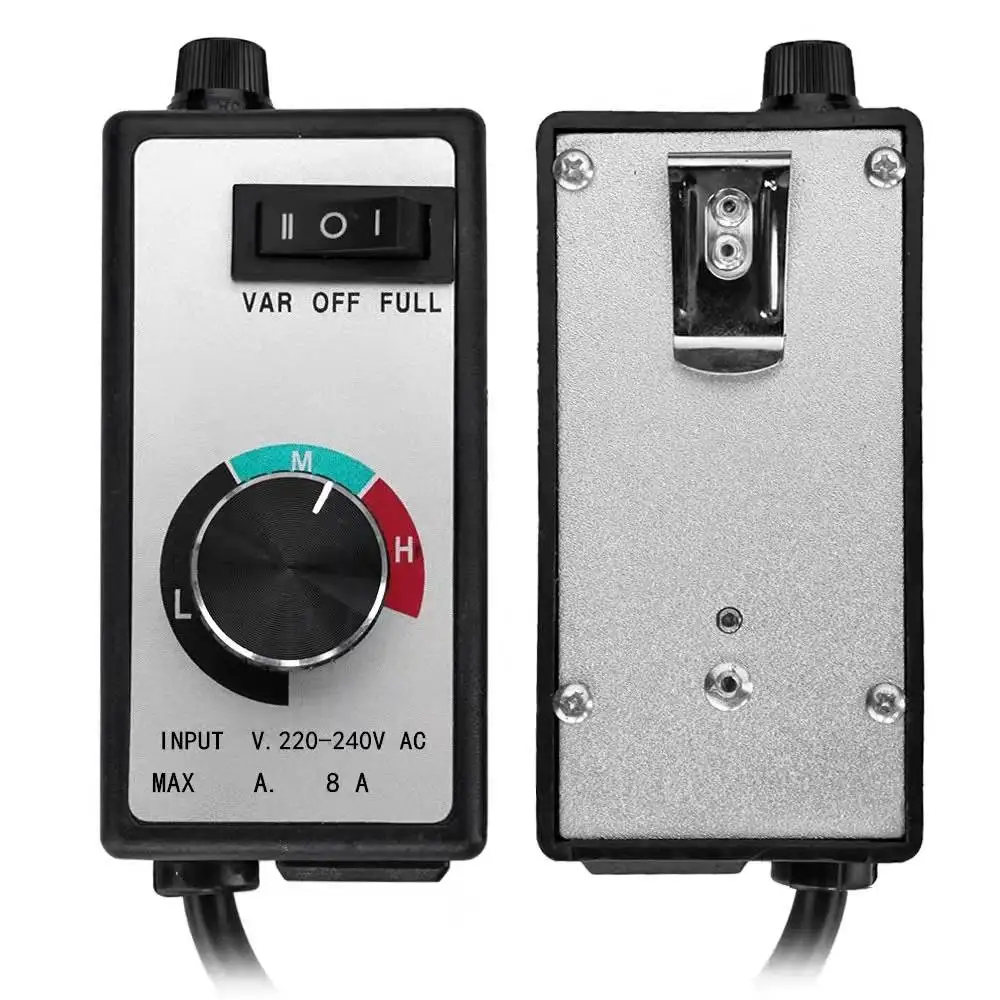 Stepless Controlador de Velocidade do Motor Universal Duto Interruptor Regulador Regulador de Velocidade Ajustável Elétrico Dimmer Plug ue 230v Hr8a