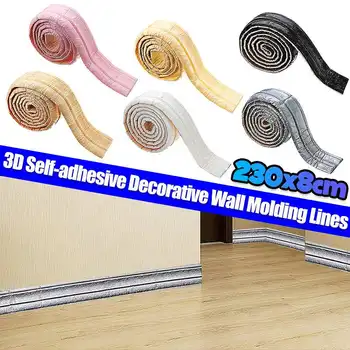 

3D Wall Molding Line Wall Sticker Waterproof Self-adhesive Decorative Home Background Lines Removable Kitchen Bathroom