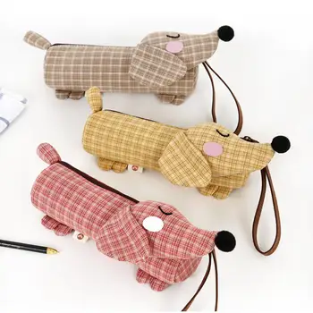 

Creative Three-color Patch Dachshund Dog Pencil Bag Simple Pencil Case Large Capacity Cute Male And Female Cosmetic Bag Student