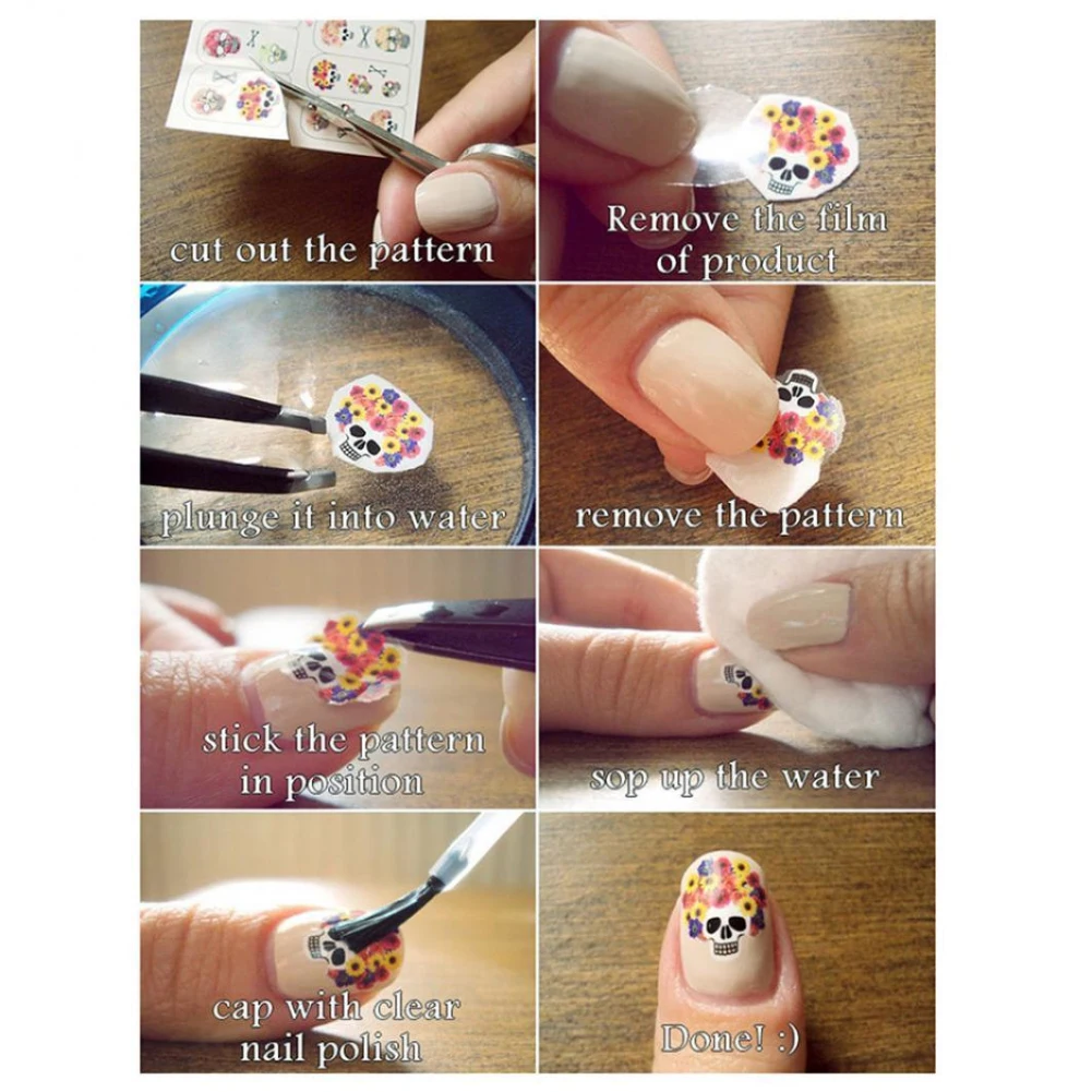 Тиснение стикеры 3D на ногти Nail Art Цветущий цветок наклейка DIY Украшение ногтей легко наносится на натуральные или искусственные ногти