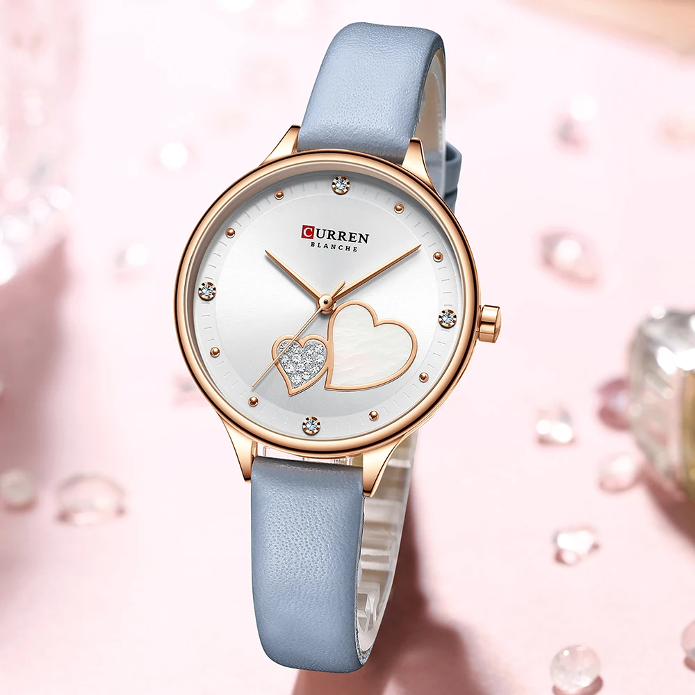 

2020 New Ladies Watch Luxury Fashion CURREN Creative 3D Women wrist watches Casual Dress Crystal Clock Relogio Feminino 9077