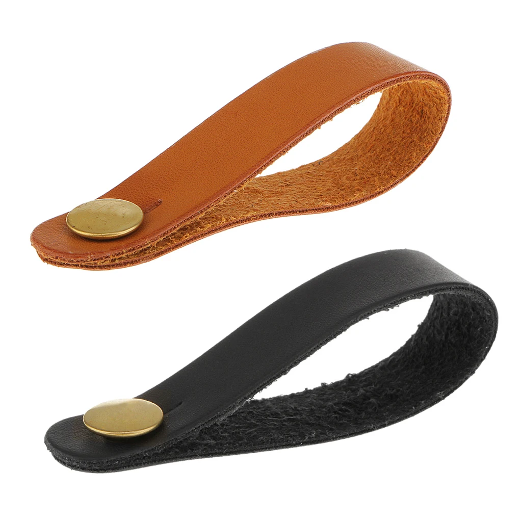 2 Pieces Microfiber Leather Strap Hooks Headstocks for Acoustic/Electric Guitar Accessory