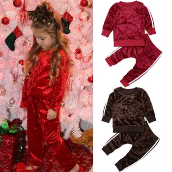 

Baby Girls Top Sweatshirt +Legging Pants Kids Trousers Set Infant Tracksuits Toddler Party Clothes Girl 2PCS Sets