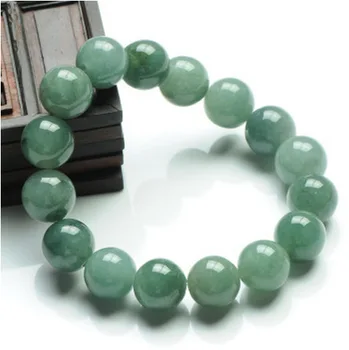

Natural Emerald Green Beads 13mm Bracelet Elastic Bangle Charm Jewellery Fashion Hand-Carved Man Woman Luck Gifts Amulet AAA+