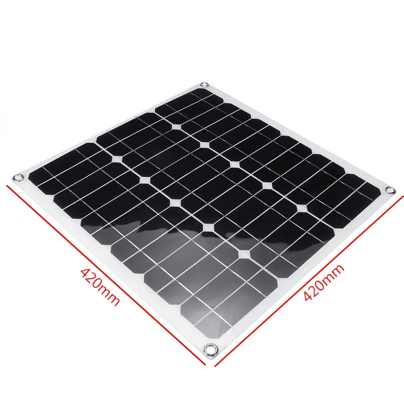 US $43.56 100W Solar Panel Kit 40A Controller 18V Portable Battery Charger Power Bank Board Car Charger For Outdoor Camping Yacht Lights