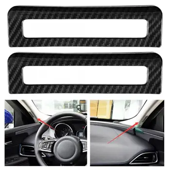 

2pcs Pillar Air Outlet Cover Trim Carbon Fiber Texture Fit for Jaguar XE XF/XFL 2016 2017 2018 2019 Interior Mouldings Accessory