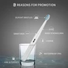 SEAGO SG551 Electric Toothbrush Sonic USB Rechargeable 4 Modes Waterproof With 3 Replacement Brush Heads Deep Clean Oral Care 3
