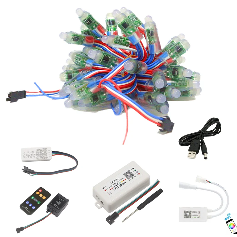 Светодиодный водонепроницаемый модуль RGB Pixel IP68 с 50 диодами 1 комплект 5 в пост.