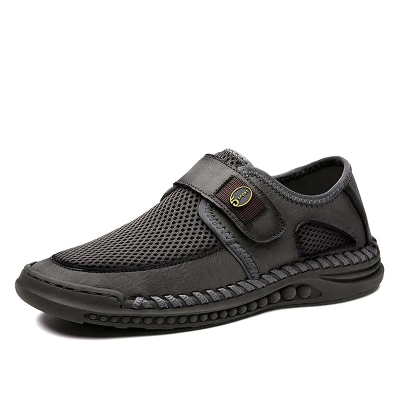 Men’s Sandals Male Shoes Leather Mesh Stitching Summer – Jekhanei.Com
