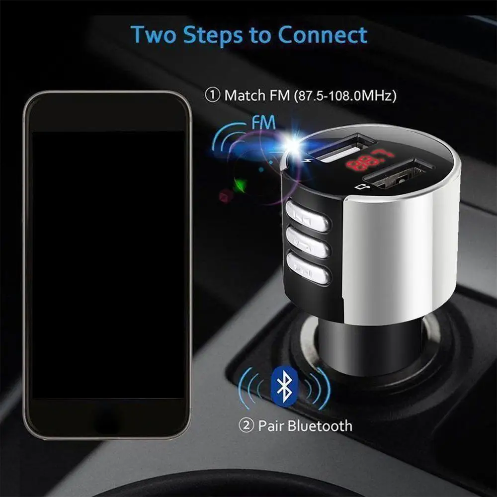 Высокая Скорость USB2.0 Bluetooth Автомобильный USB Зарядное устройство светодиодный