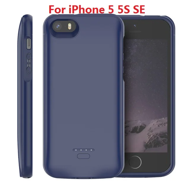 For iPhone 5S blue Чехол WIN, чехол для зарядного устройства для iPhone SE 5SE 5, чехол для 5S, 4000 мА/ч, чехол для зарядного устройства для iPhone 5, 6, 7, 8X11, чехол для аккумулятора - Цвет: For iPhone 5S blue