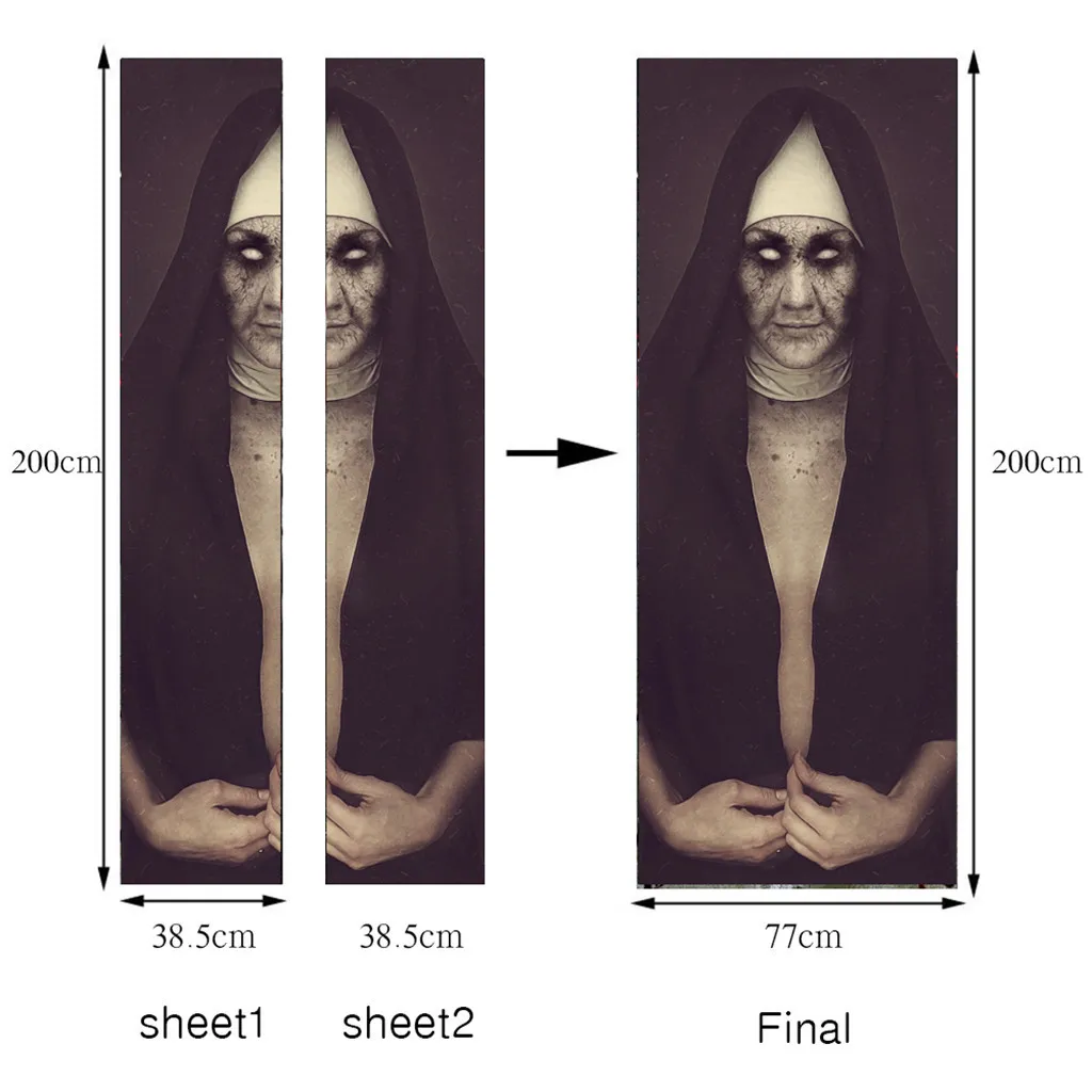 Хэллоуин забавные креативные наклейки на дверь стеклянные наклейки на окно плакат наклейки на дверь декоративный реквизит на Хэллоуин# T2