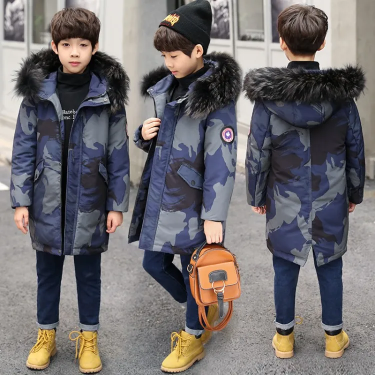 

Childrenswear BOY'S Quilted Cotton Coat Camouflage New Style Winter Children Mid-length Cotton Coat Boy Winter Cotton-padded Jac