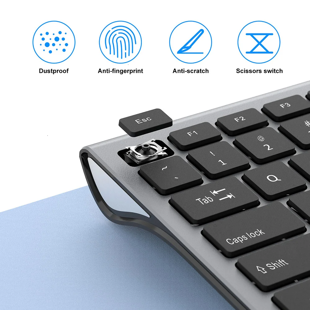 Jelly Comb Rechargeable Wireless Keyboard Ergonomic Ultra-slim 2.4G Full-Size Quiet Keyboard for Windows Computer Laptop keyboard computer wireless