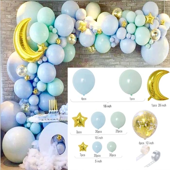 

137Pcs/pack Blue Gold Glitter Latex Balloons Confetti Ballon Party Balloon Garland Arch Kit Wedding Birthday Party Decoration