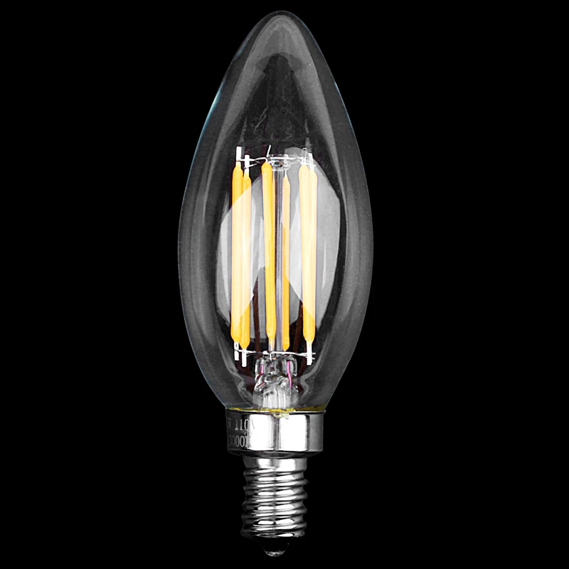 Dimmable E12 6W COB Edison свеча пламя накаливания светодиодный светильник лампа 10*3 5