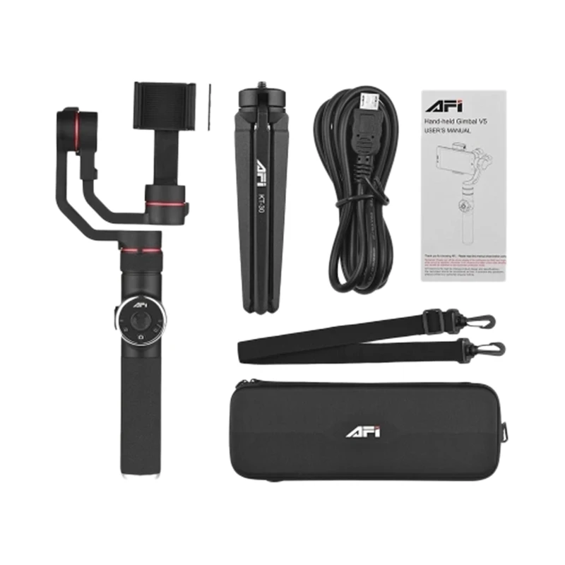  AFI V5 Portable 3-Axis Handheld Gimbal Mobile Phone Video Stabilizer with Dimmable Fill Light for U