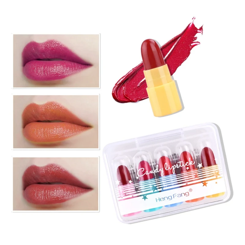 

5 Colors Mini Lipstick Waterproof Lipsticks Makeup Tools Moisturizer Lip Balm Professional Nutritious lip Balm