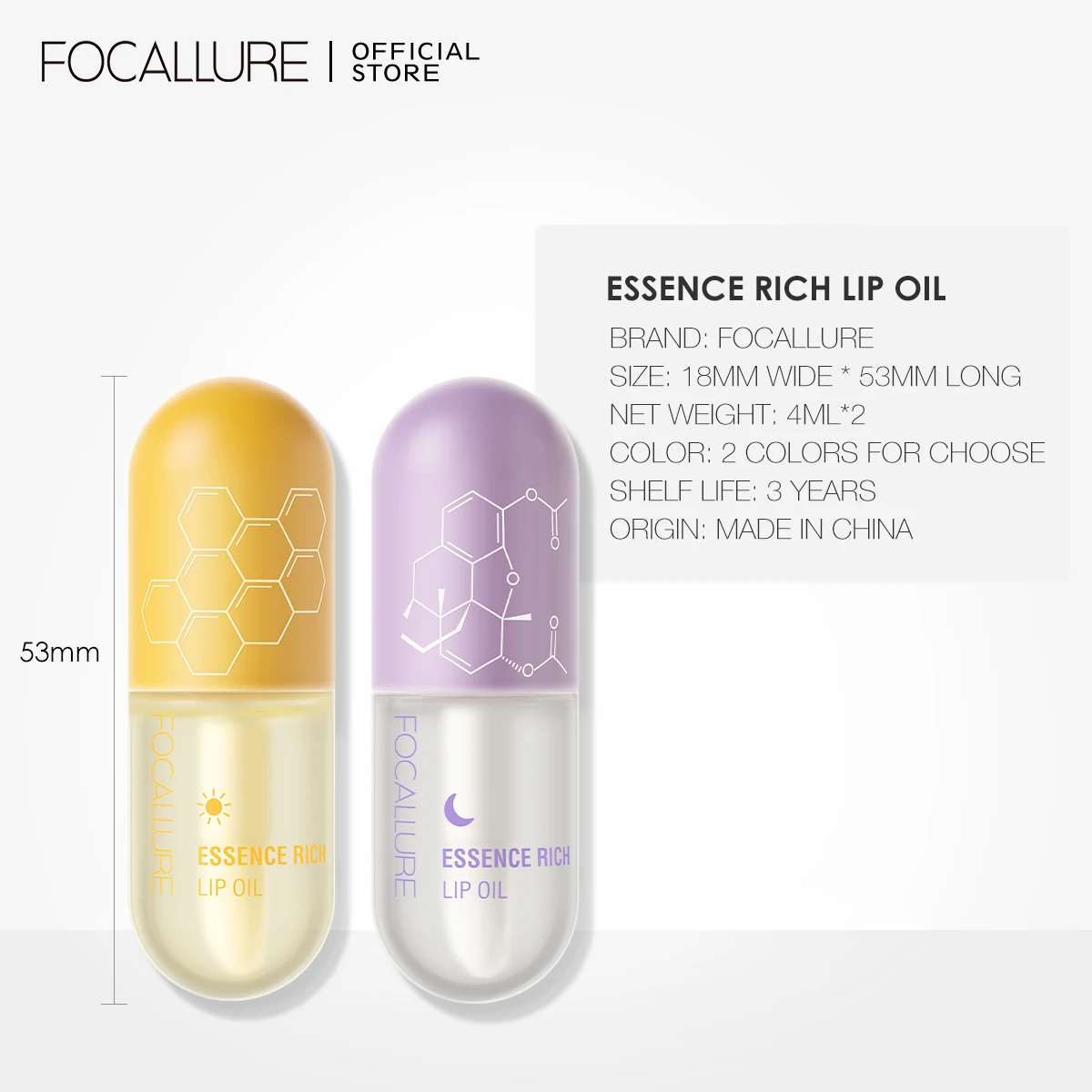 FOCALLURE Day Night Moisturizing Repairing Lip Oil Instant Volume Lip Plumper Reduce Fine Line Lips Care Makeup Cosmetics
