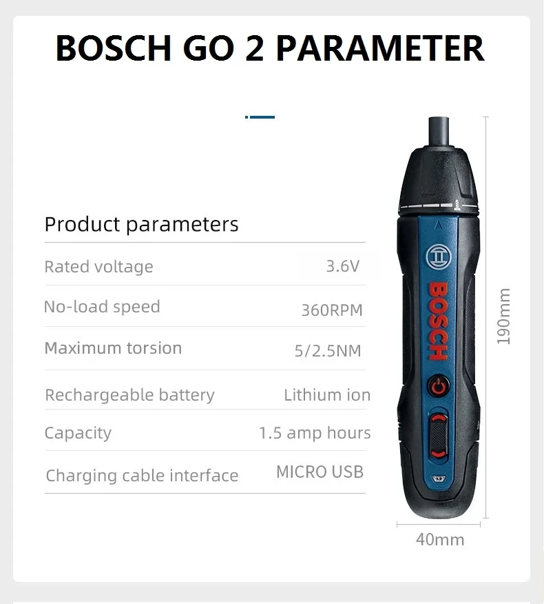 Tournevis Bosch GO 3.6V