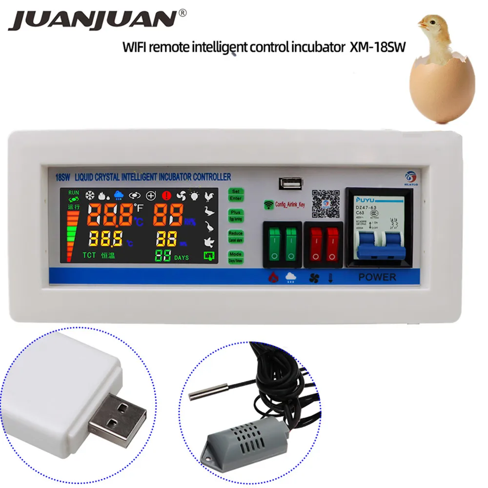 XM-18SW Intelligent Incubator Controller WiFi remote intelligent Temperature and Humidity App system Egg Incubator 30% off