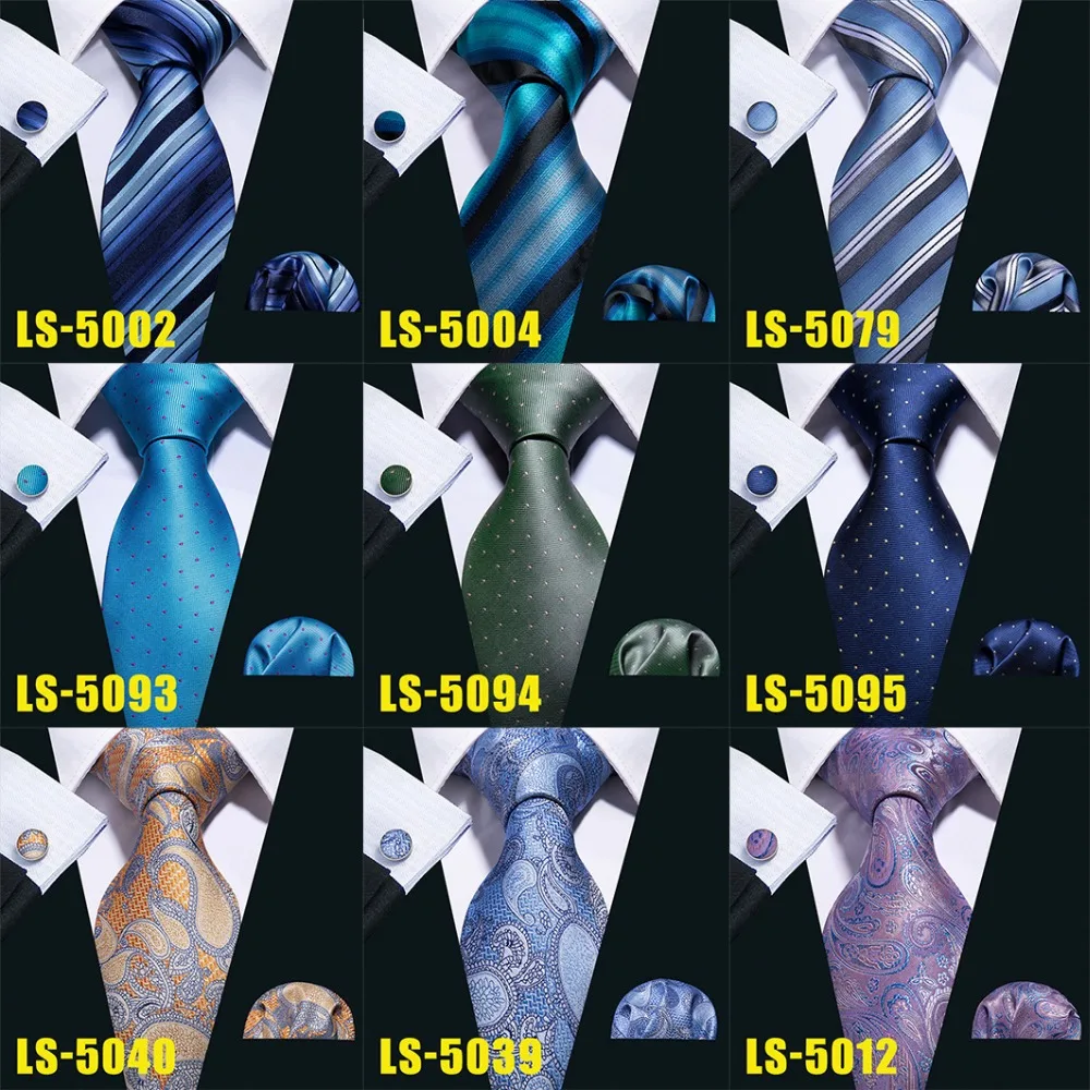 Barry.Wang 20 Colors Paisley 100% Silk Ties For Men Gifts Wedding Necktie Gravata Handkerchief Set Men Business Groom S-20P