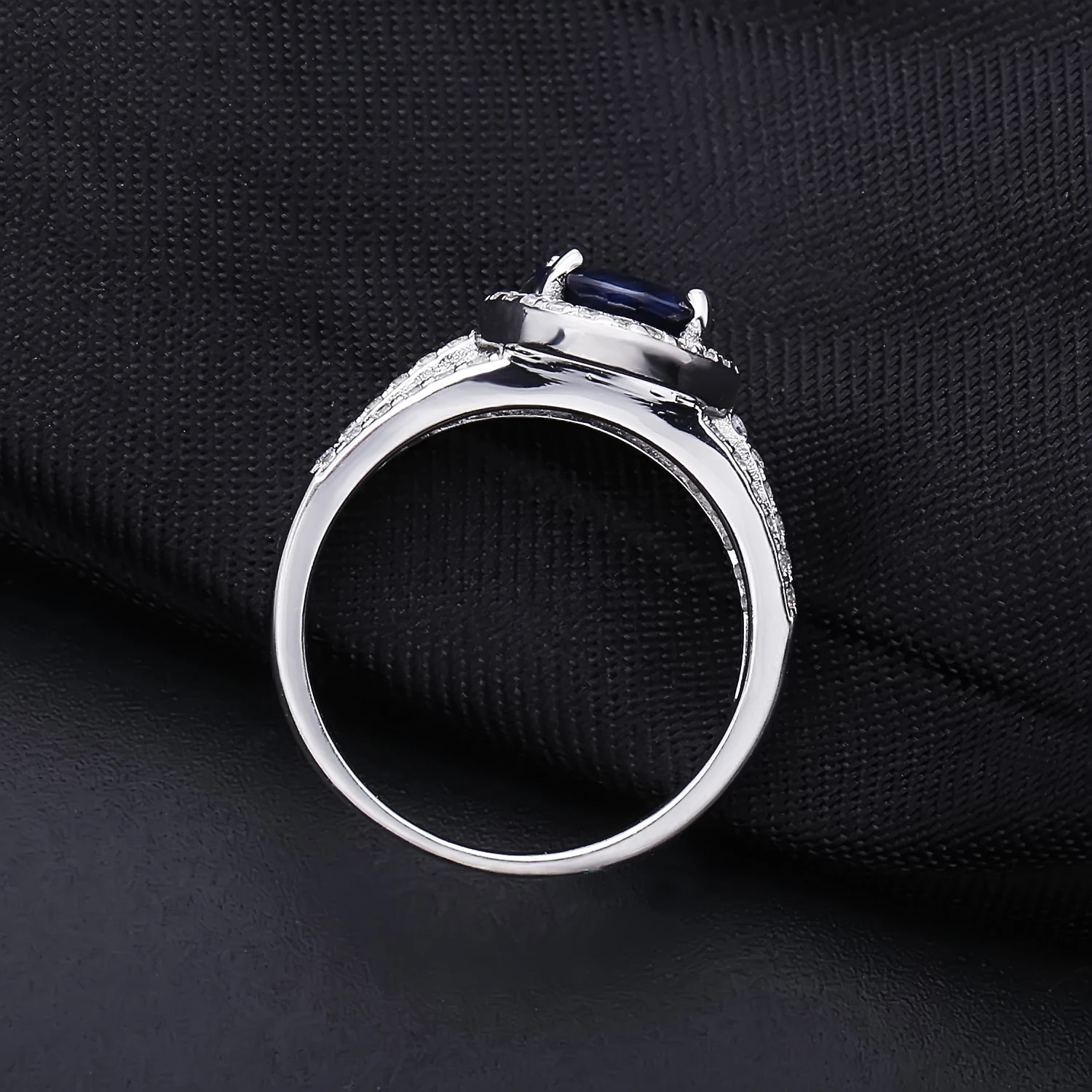 Gem's Ballet 2.02Ct натуральный синий сапфир драгоценный камень Обручальное кольцо 925 пробы серебро ювелирные украшения для женщин