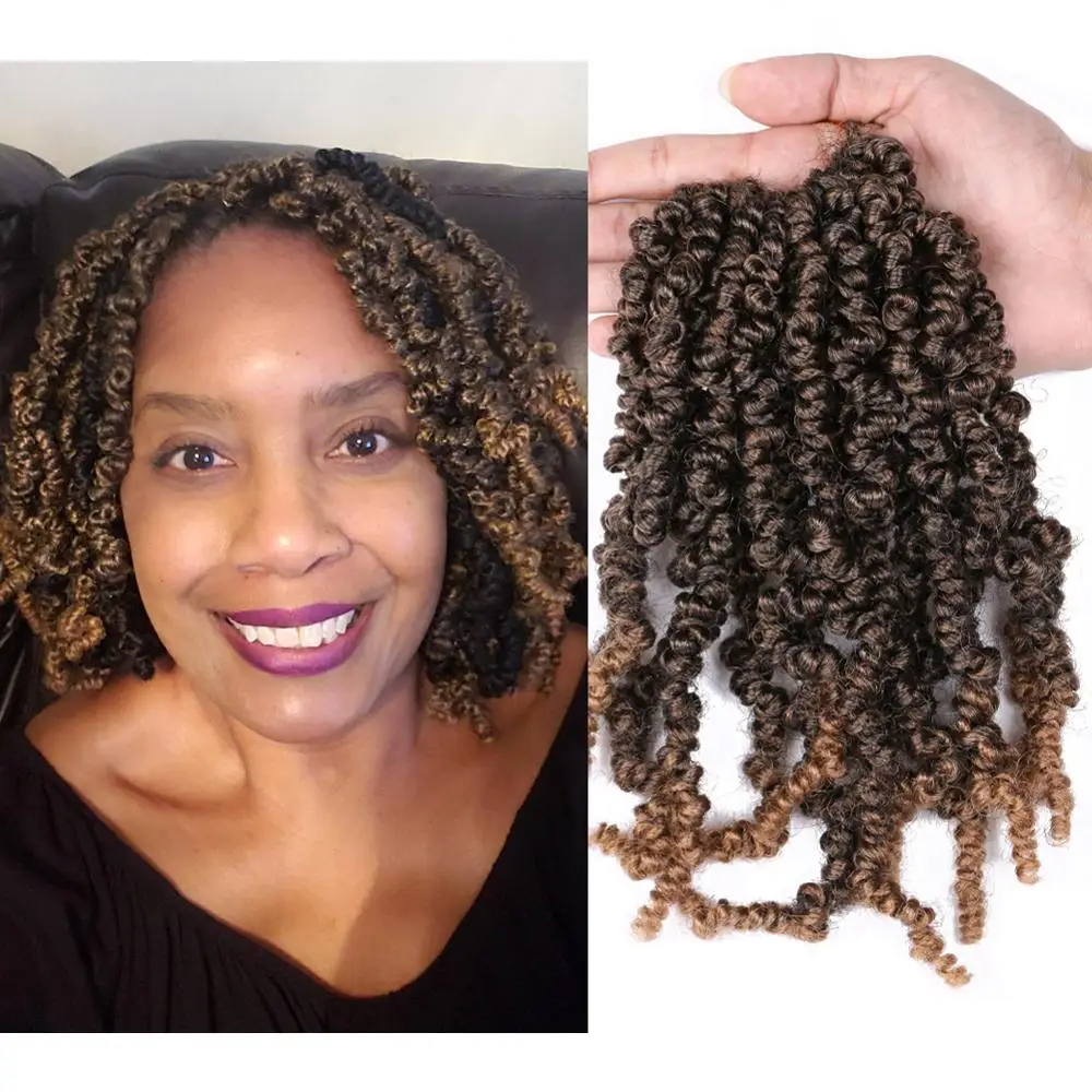 

DAIRESS 10" Messy Pre-Twisted Spring Twist Hair Bomb Twist Crochet Braiding Hair Extensions Passion Twist Hair Crochet Braids