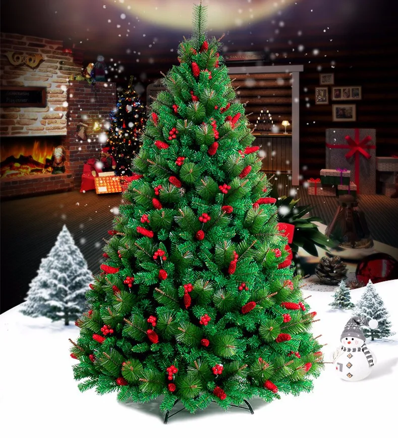 1.5M/1.8M/2.1M/ pine needles encryption red Christmas tree family hotel shopping malls decoration supplies | Дом и сад