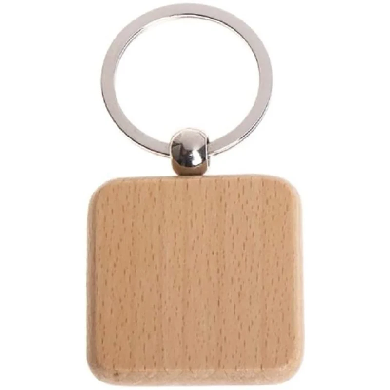 20Packs Wooden Keychain Rectangle Blanks Leather Keychain Blank Wood Walnut  With Keyring For DIY Engraving Gift Durable - AliExpress