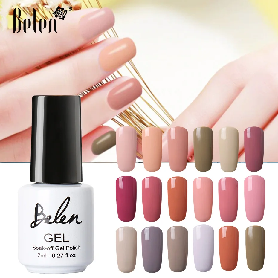 Belen 24 Colors Nude Series Nail Polish UV LED Soak Off DIY Paint Color Gel Ink Lacquer Long Lasting | Красота и здоровье