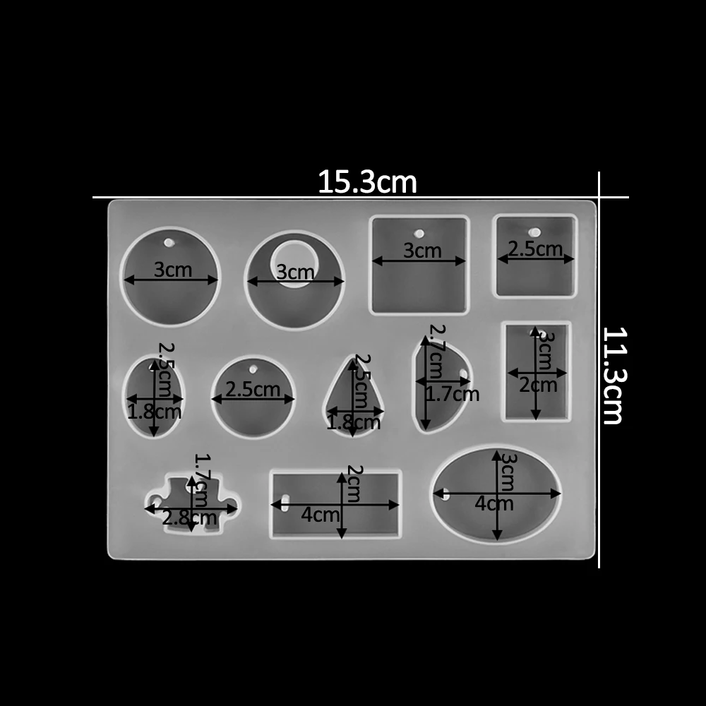 Gem Jewelry - Molde de fundición de silicona, para resina epoxi,  manualidades, aretes, colgantes, joyería de tachuelas (grande)