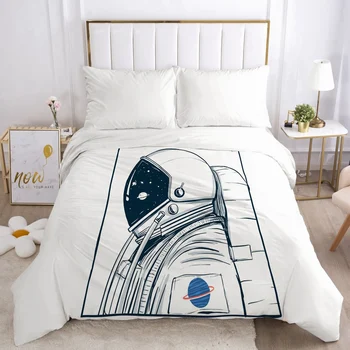 

Duvet Cover with Zipper Comforter Blanket Quilt Cover 220x240/90/135/150 3D Cartoon Bedding for Boys Baby Kids Child cosmonaut
