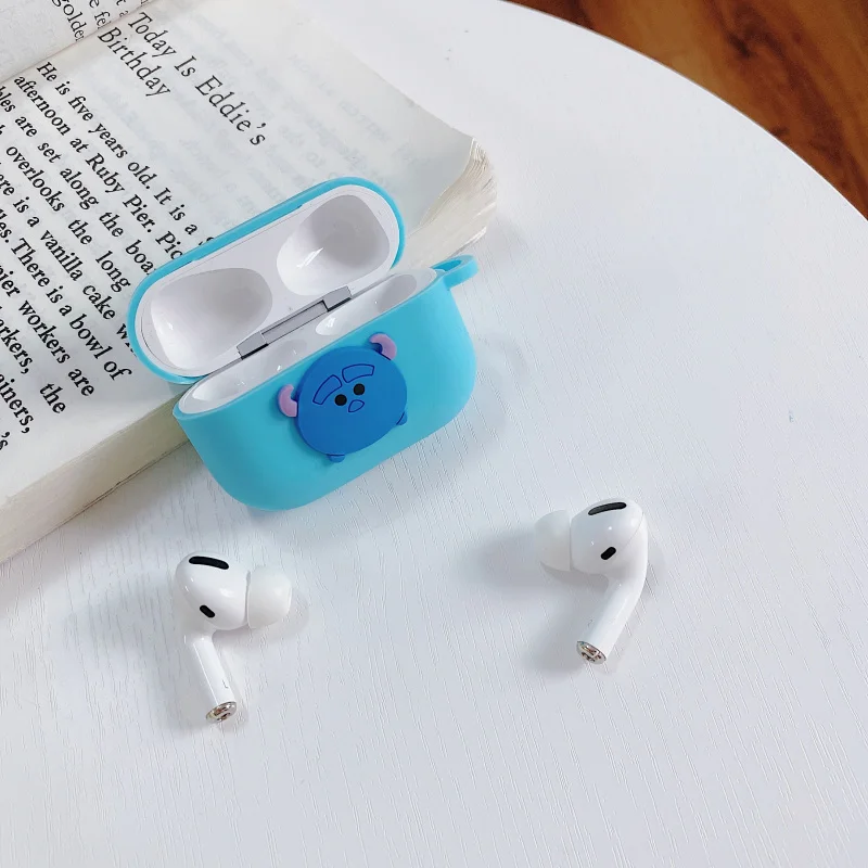 Милый мультяшный беспроводной Чехол для наушников для Apple AirPods pro силиконовый чехол для зарядки наушников Защитный чехол для AirPods - Цвет: Blue stitch