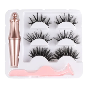 

5 Magnet Eyelashes With Magnetic Eyeliner and Tweezer Set Magnetic False Eyelash Waterproof Long Lasting Lashes Extension Makeup
