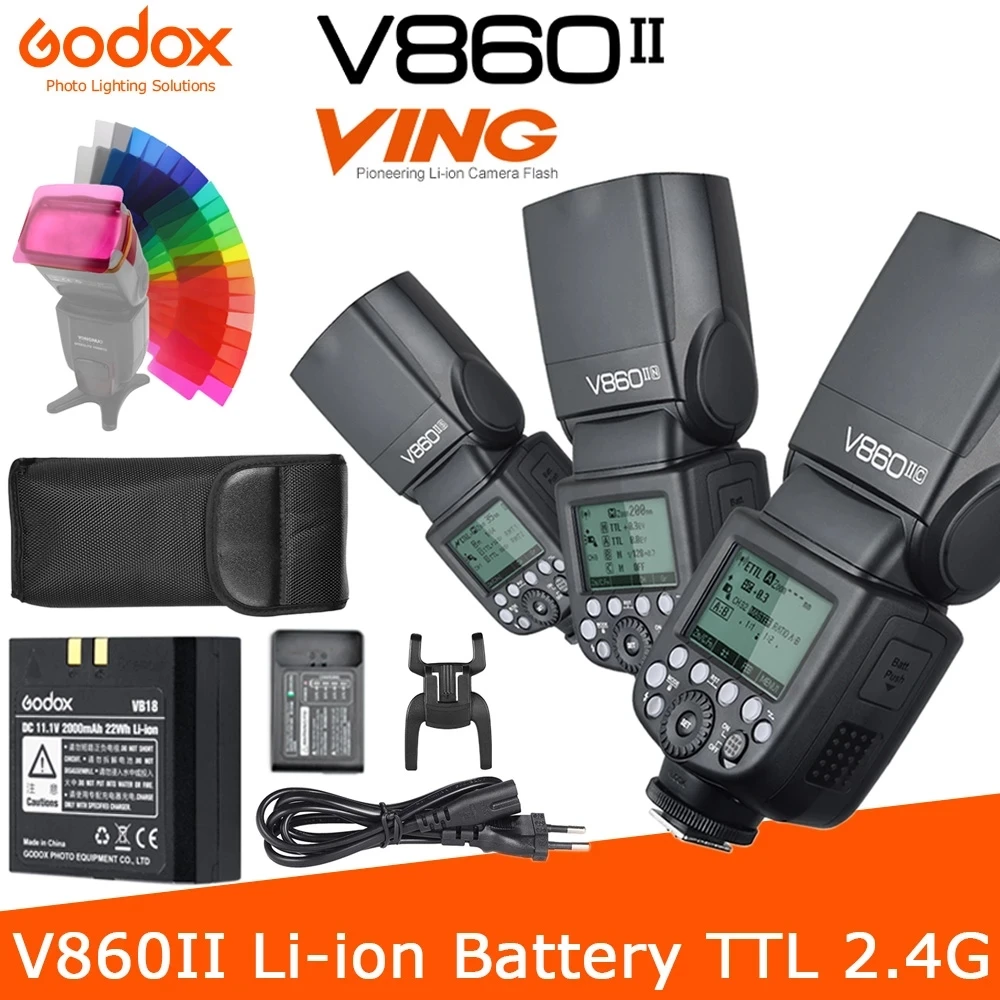 GODOX V860IIC V860IIN V860IIS V860IIO V860IIF Li-ion Battery TTL 2.4G HSS Flash Speedlite for Canon Nikon Sony Olympus Fuji | Электроника