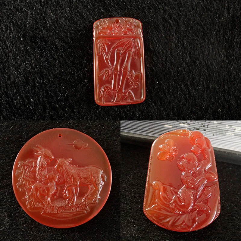 

Manufacturers Customizable Carnelian Pendant Ultrasonic Carving Agate Pendant Keychain Hanging Bag Accessories DIY Pendant
