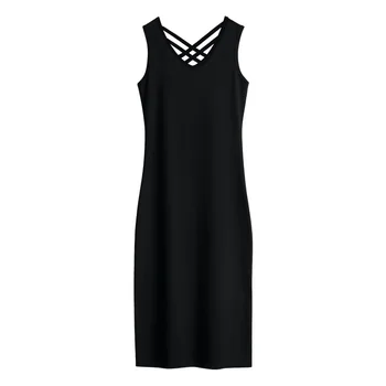 

Spring summer Woman Cotton Soft Tank Dress Casual Satin Sexy Camisole Elastic Female Home Beach Dresses